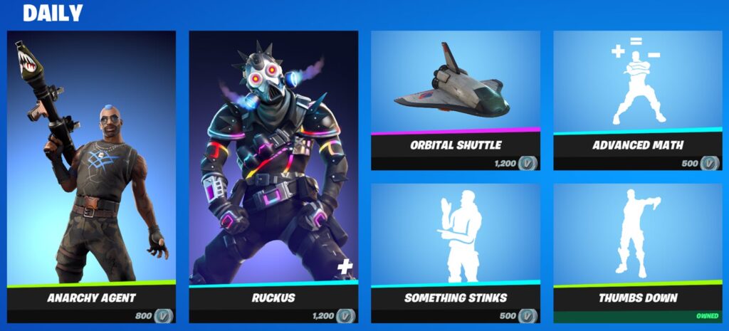 Fortnite Item Shop Daily Items