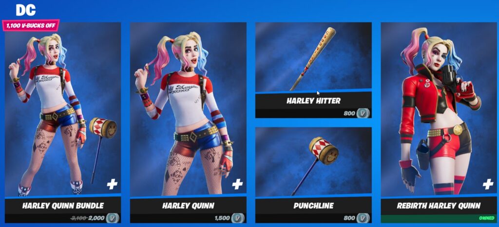 Fortnite Item Shop Harley Quinn Items