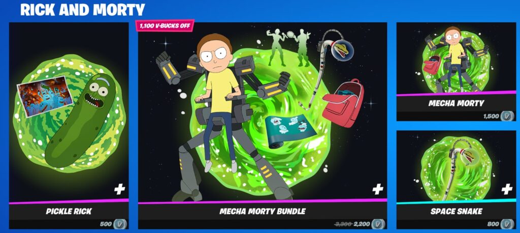 Fortnite Item Shop Rick and Morty Items